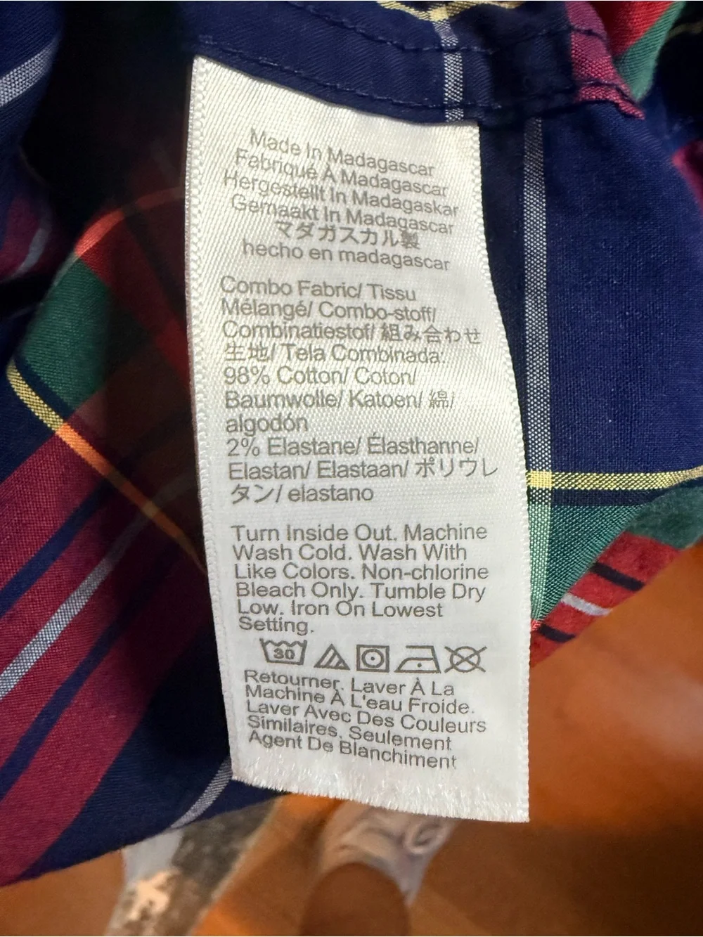 J. Crew Men's Red & Navy Plaid Button-Down Shirt